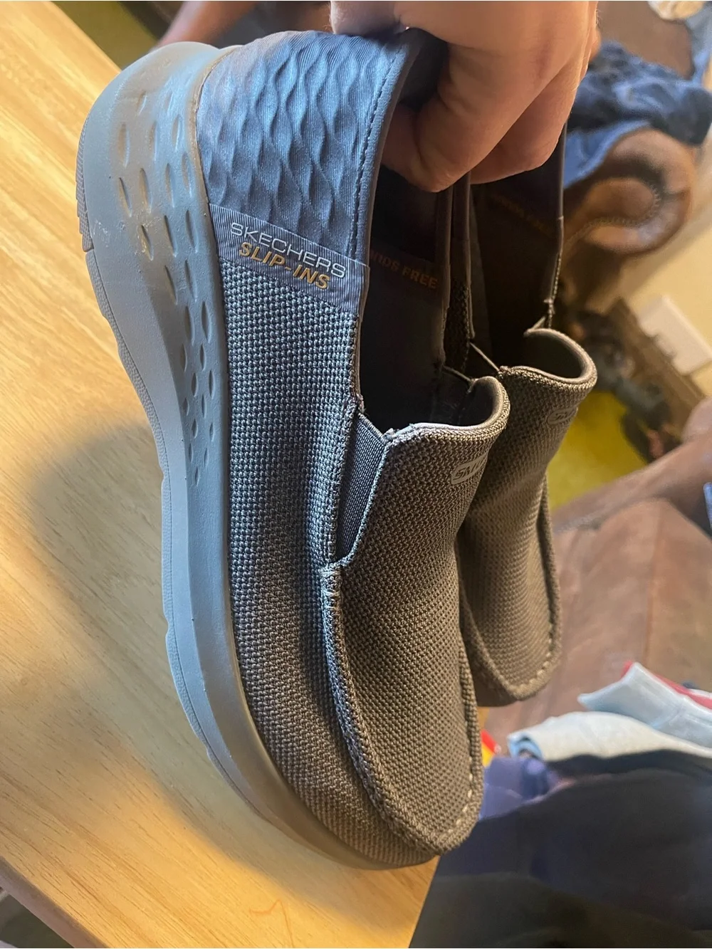 Skechers Slip-ins Hands Free Gray Slip-On Memory Foam Lightweight Mens 10.5